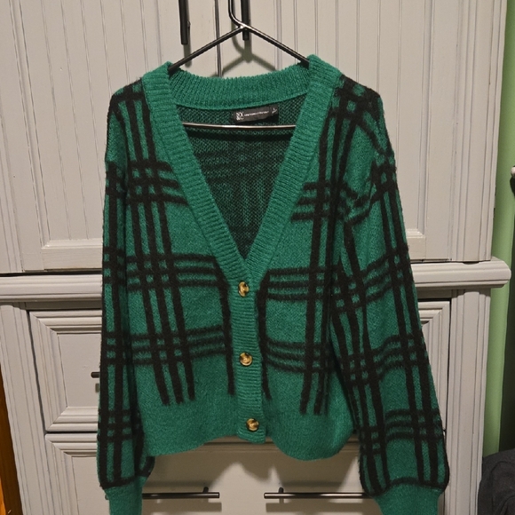 New York & Company Sweaters - Green Plaid Women's Sweater